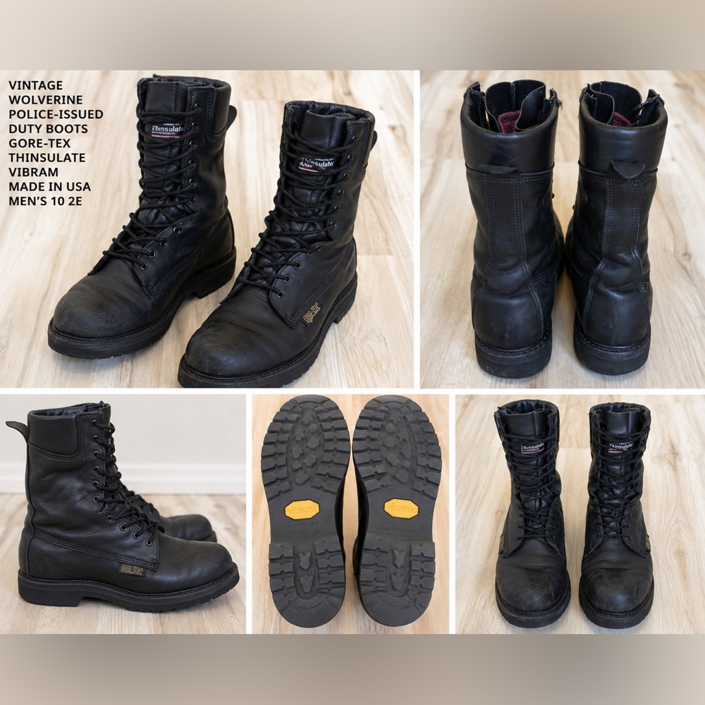 Vintage Wolverine Police Issue Duty Boots Gore-Tex Vibram USA Men's 10 2E